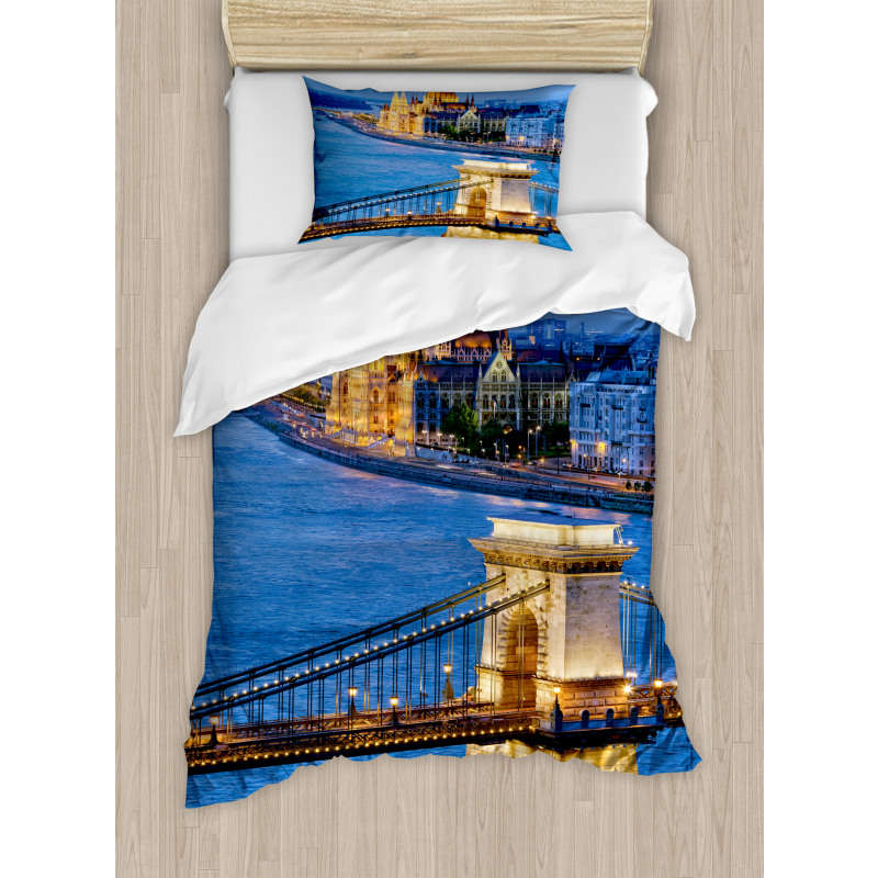 River of Budapest Bridge Duvet Cover Set