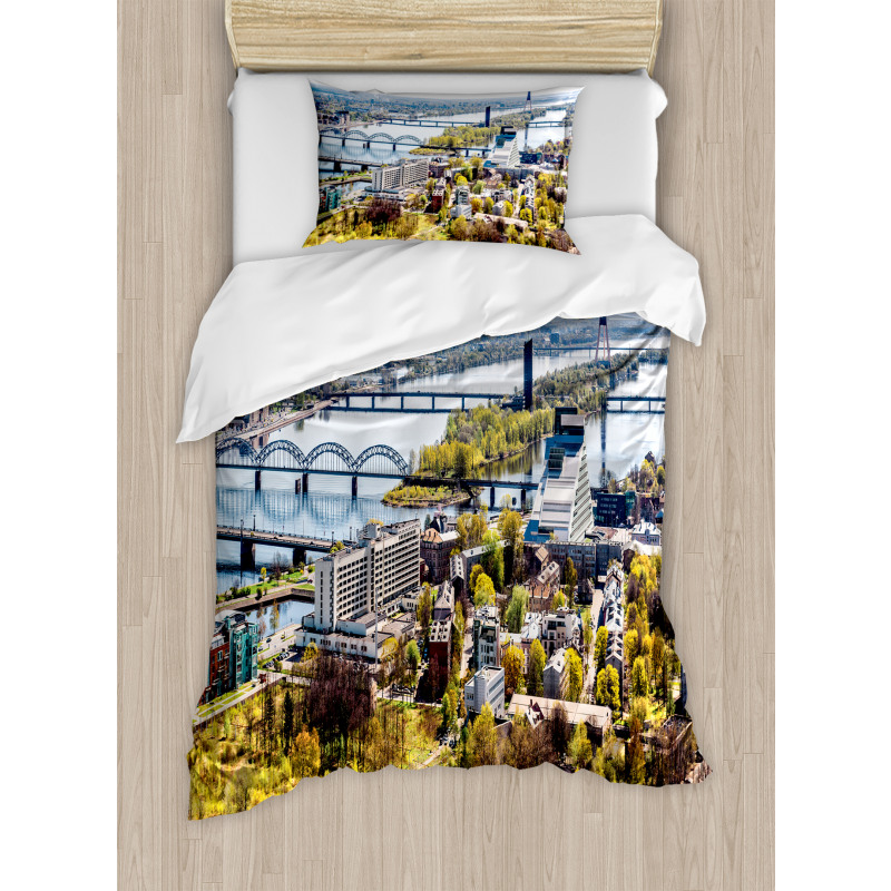 View of Old Riga City Duvet Cover Set