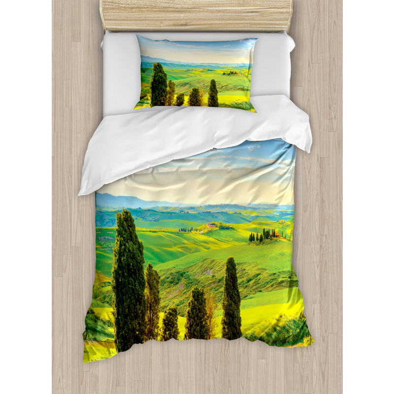 Rural Sunset in Italy Duvet Cover Set