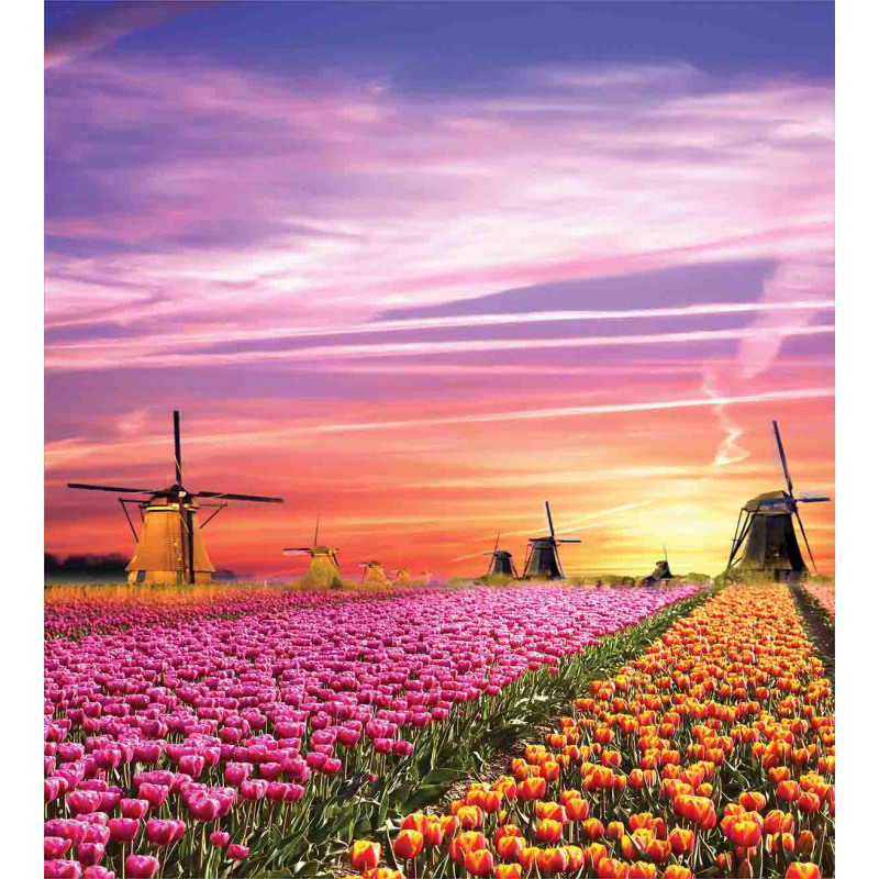 Scenic Tulip Fields Duvet Cover Set