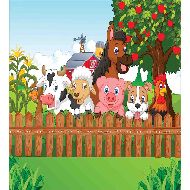 Farm Animals Mascots Duvet Cover Set
