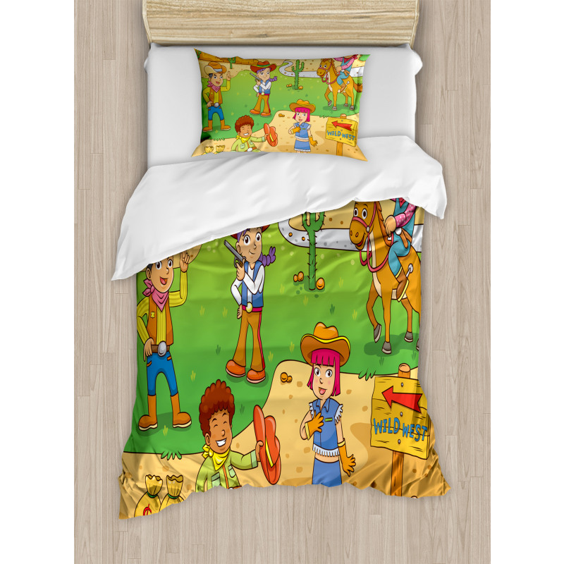 Wild West Cowboy Kids Duvet Cover Set