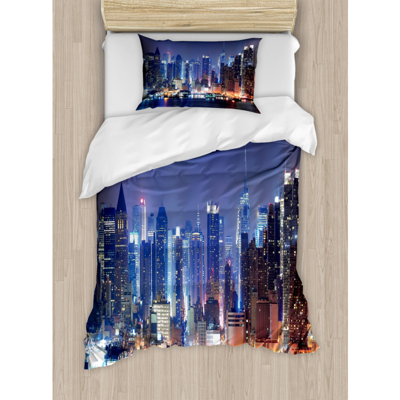 River and Skyline Photo Duvet Cover Set