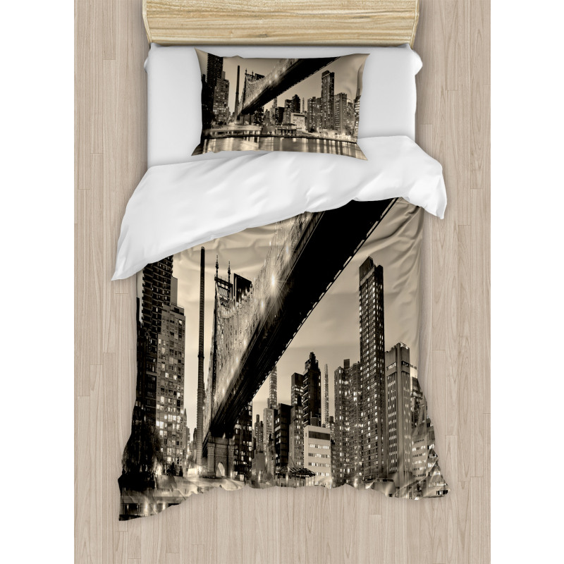 Vintage Queensboro Bridge Duvet Cover Set