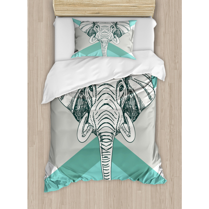 Minimalist Boho Elephant Duvet Cover Set