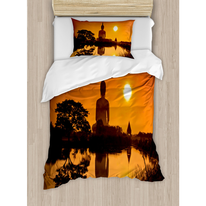 River Sunset Thai Culture Duvet Cover Set