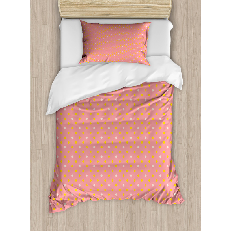 Bicolour Polka Dot Graphic Duvet Cover Set