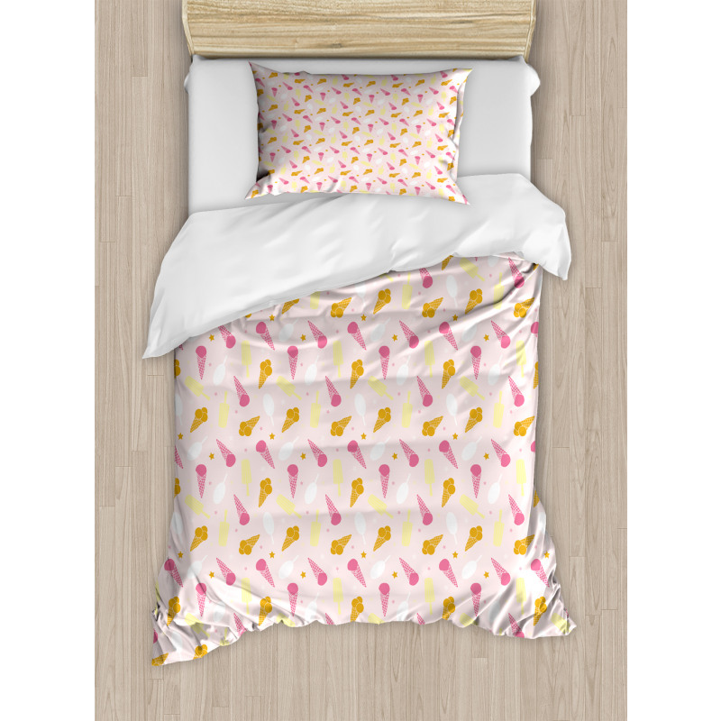 Ice Cream Cones Stars Desert Duvet Cover Set