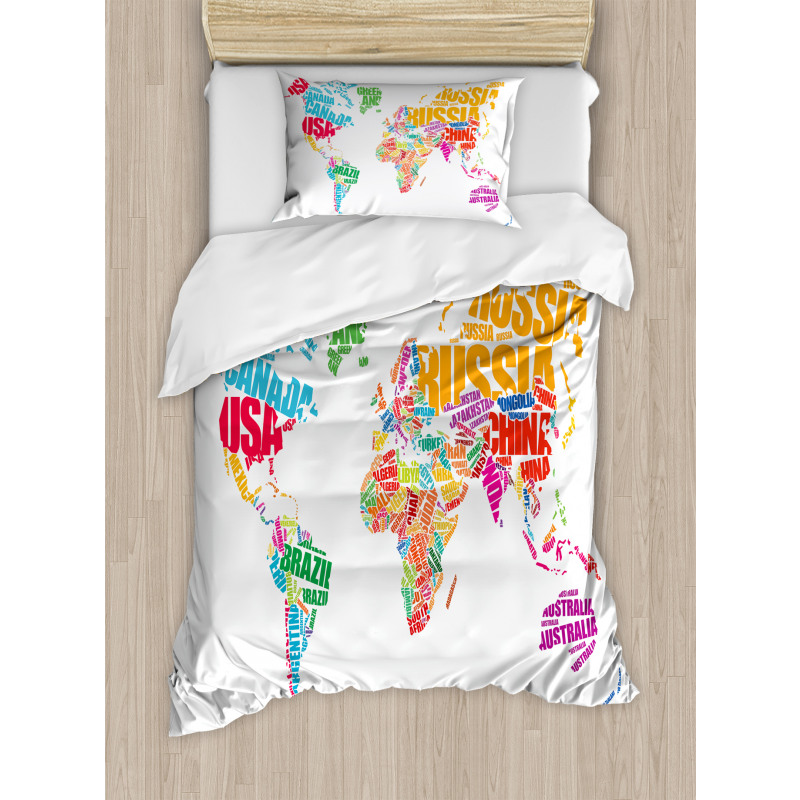 World Europe America Duvet Cover Set