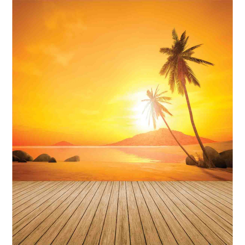 Wooden Deck Sunset Duvet Cover Set