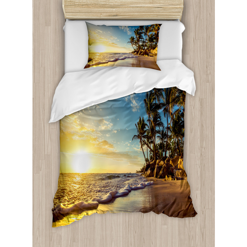 Exotic Beach Sunset Duvet Cover Set