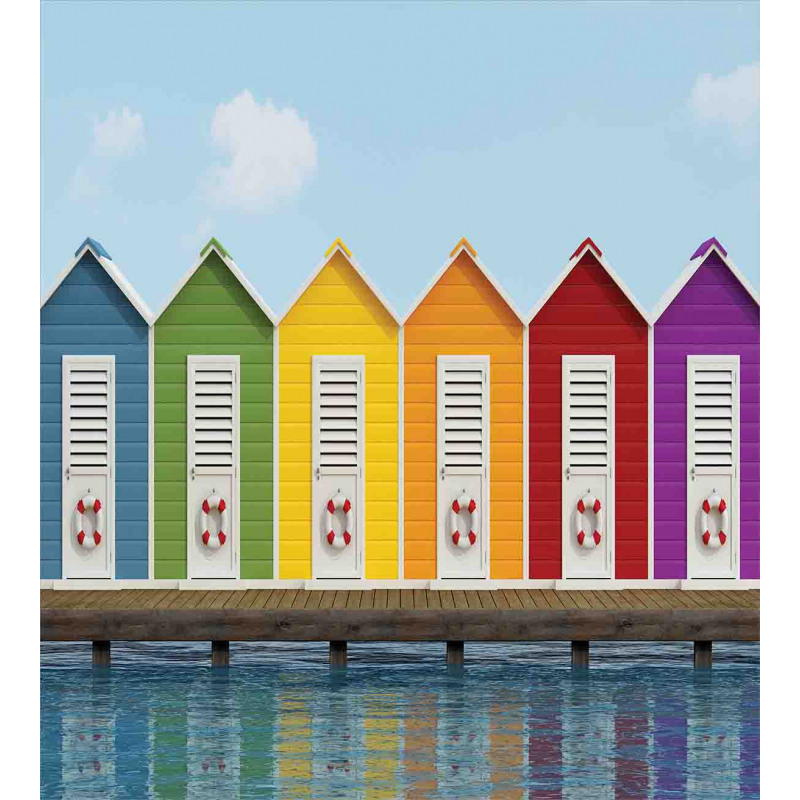 Colorful Cabins Sea Duvet Cover Set