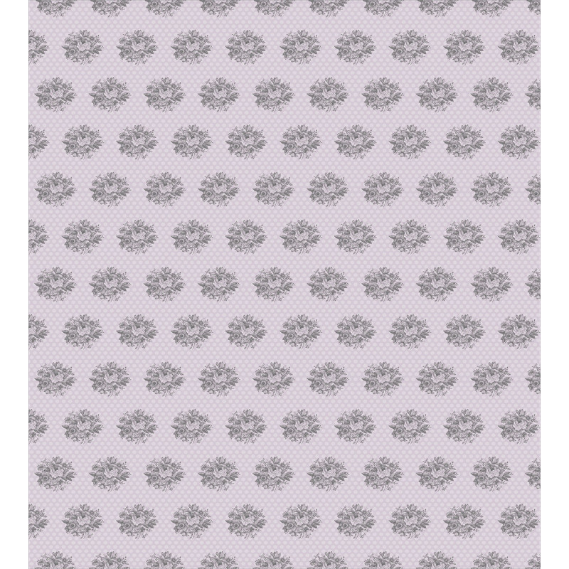 Hand Drawn Flowers and Dots Duvet Cover Set