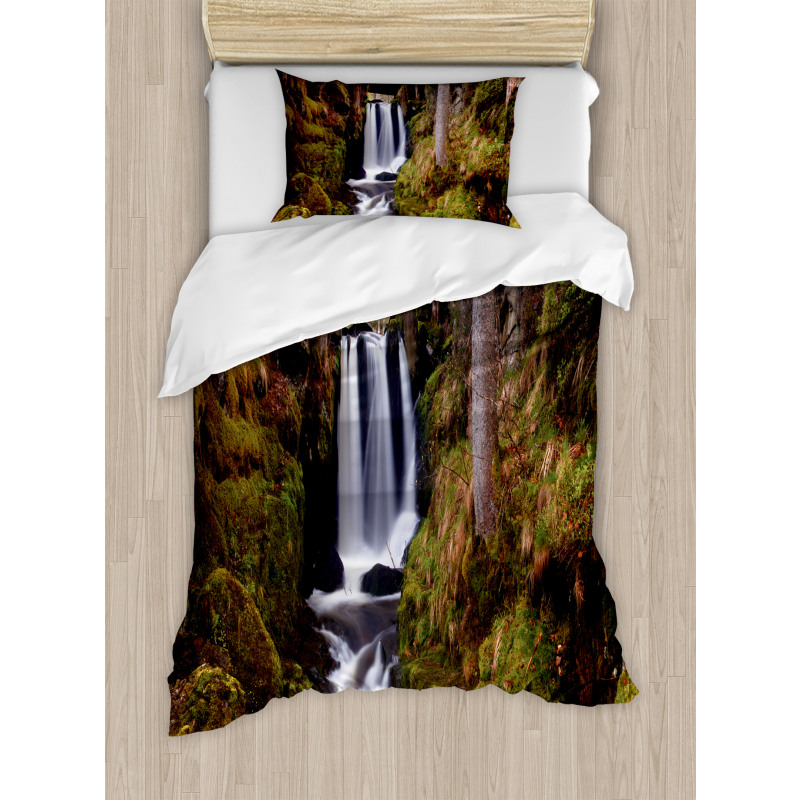 Wooden Bridge Forest Duvet Cover Set