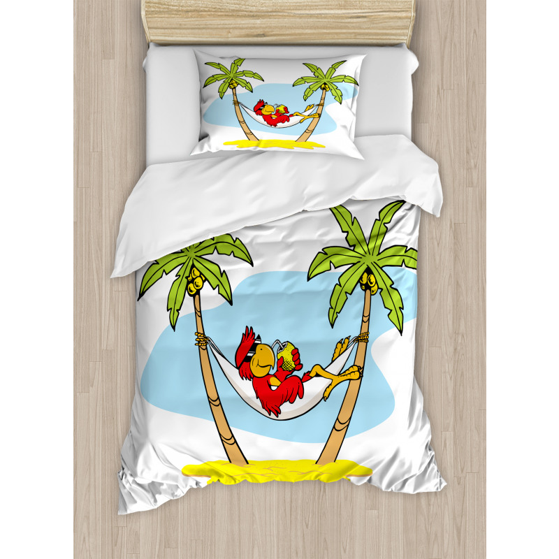 Hammock Palm Tree Shade Duvet Cover Set