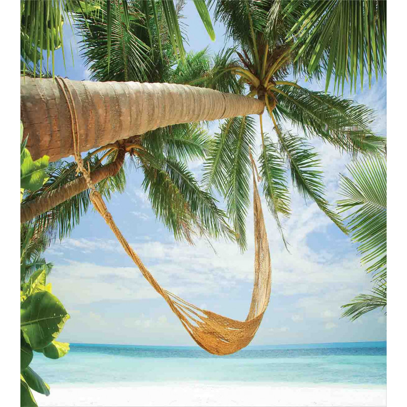 Ocean Sandy Shore Palm Duvet Cover Set
