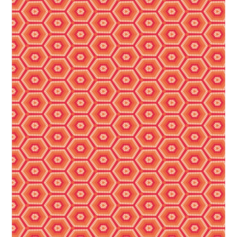 Hexagonal Shapes Tangerine Duvet Cover Set