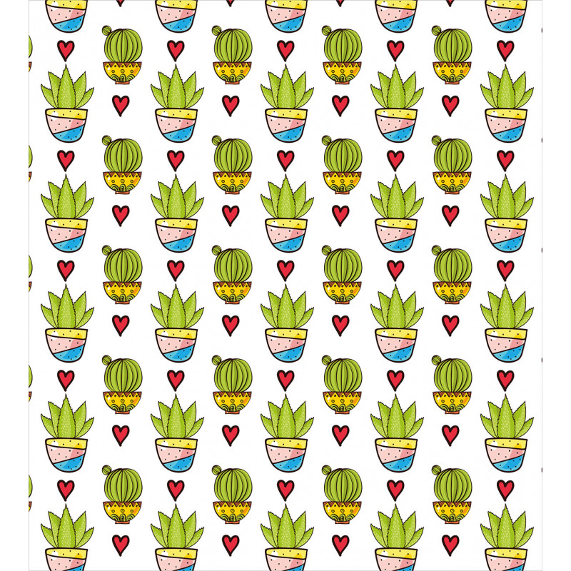 Colorful Succulents in Pots Duvet Cover Set