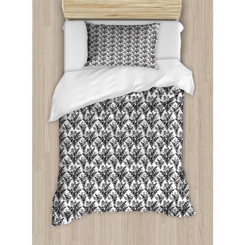 Monochrome Vintage Blossoms Duvet Cover Set