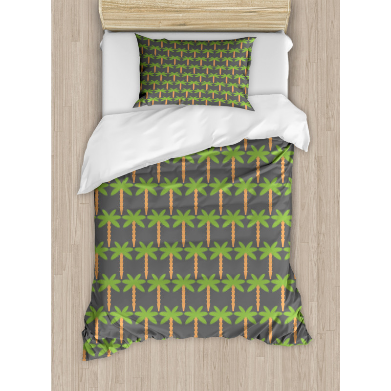 Hawaiian Jungle Palm Trees Duvet Cover Set