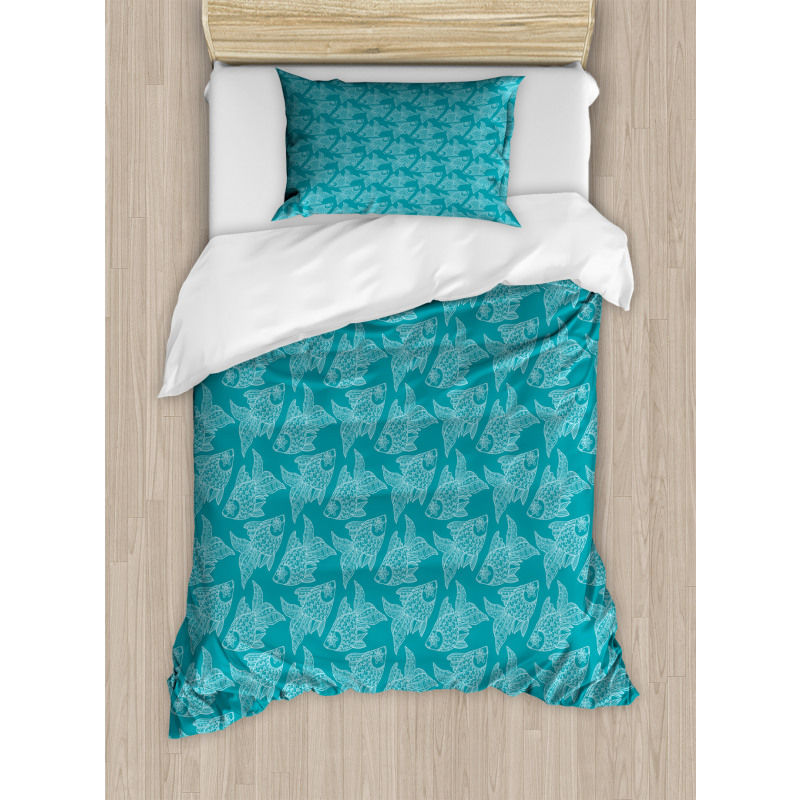 Japanese Style Ornate Fish Duvet Cover Set