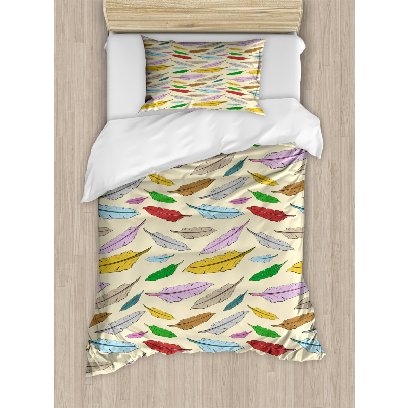 Bohemian Feathers Pattern Duvet Cover Set