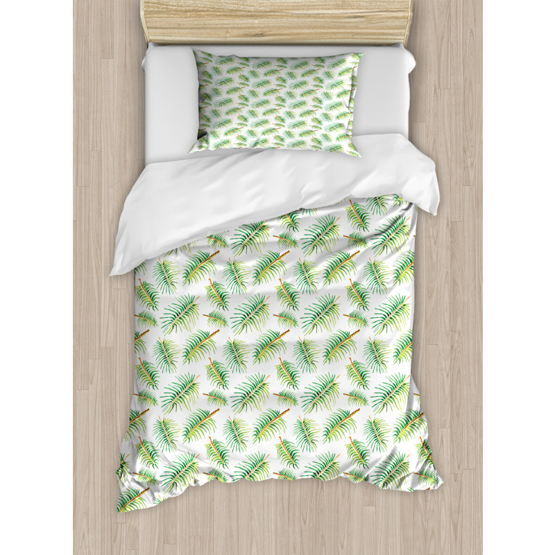 Tropical Watercolor Palm Duvet Cover Set