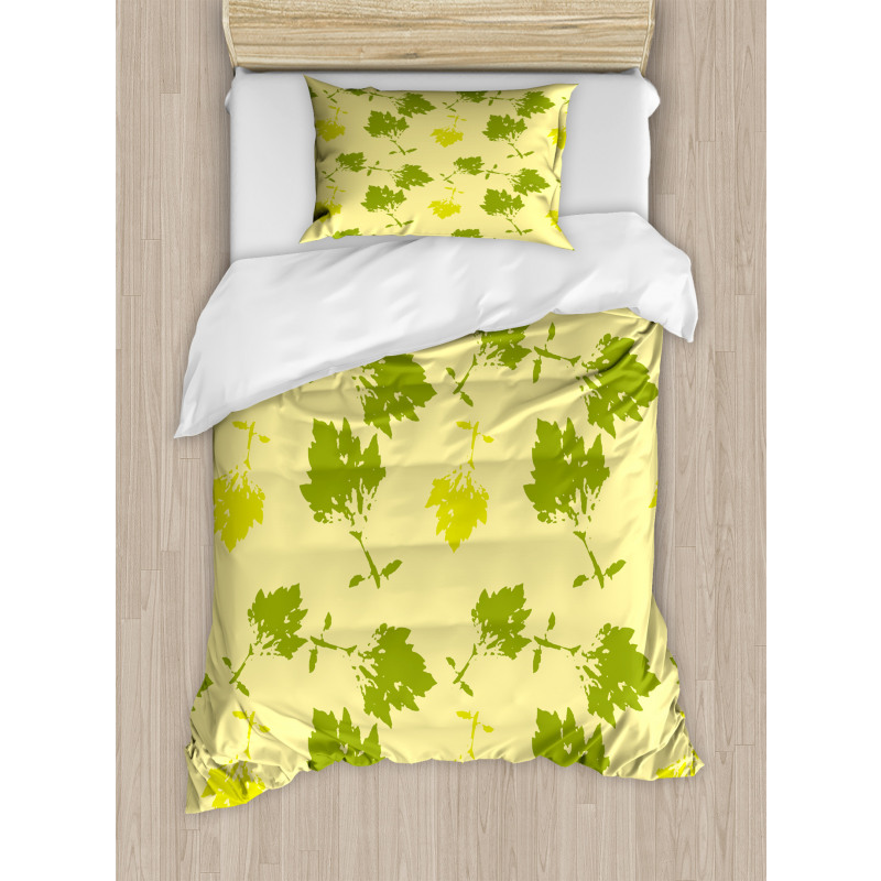 Ornamental Sycamore Leaves Duvet Cover Set