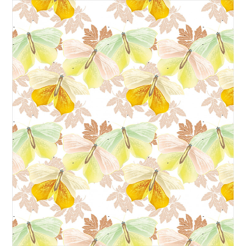 Soft Butterflies and Leaves Duvet Cover Set