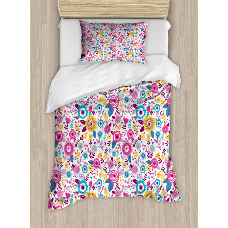 Flowers as Colorful Duvet Cover Set