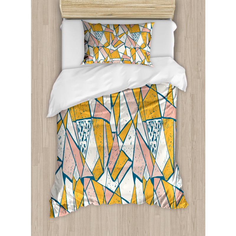 Broken Tile Look Pattern Duvet Cover Set