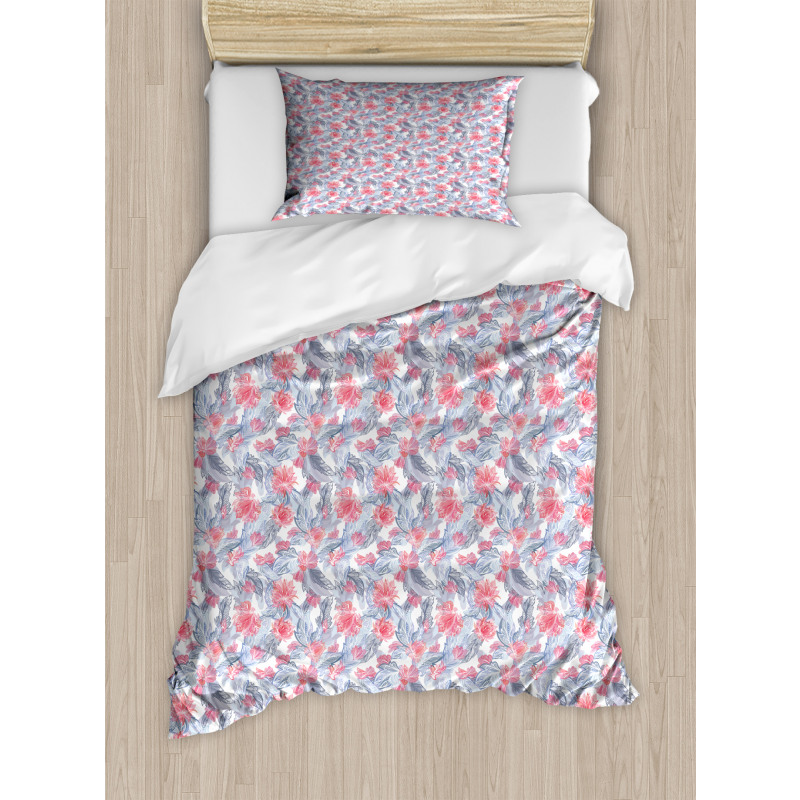 Intertwined Lily Lotus Flora Duvet Cover Set