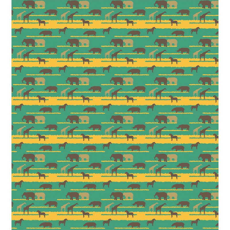 Elephants Hippos Horses Duvet Cover Set