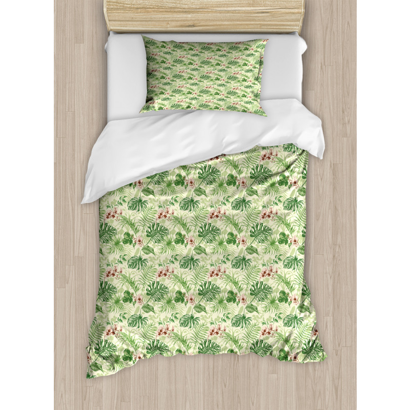 Various Leaves and Flowers Duvet Cover Set