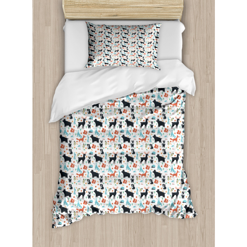 Fox Rabbit Bear Owl Duvet Cover Set