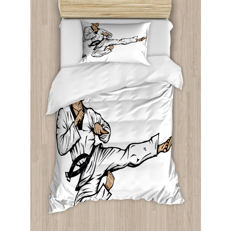 Senpai with Black Belt Kick Duvet Cover Set