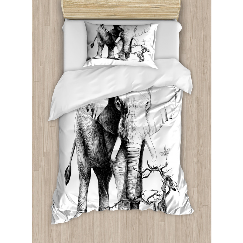 Big Mammal Sketch Duvet Cover Set