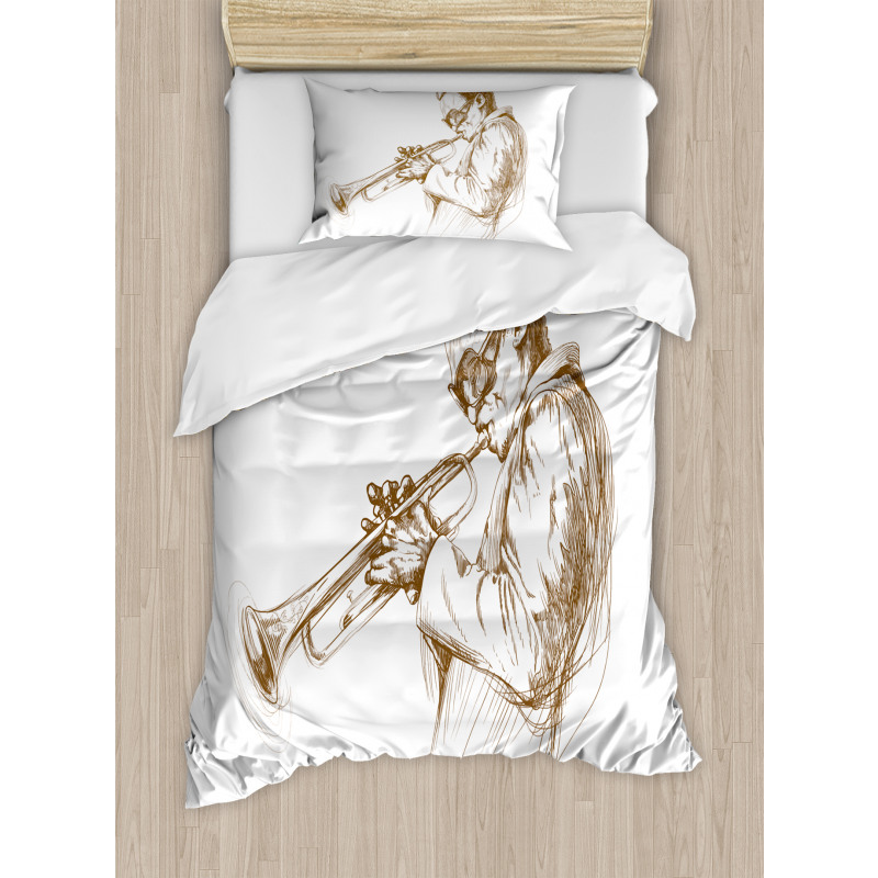 Sketchy Solo Jazz Band Duvet Cover Set