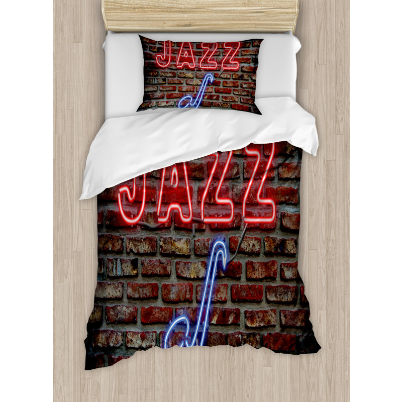 All Jazz Sign Brick Wall Duvet Cover Set