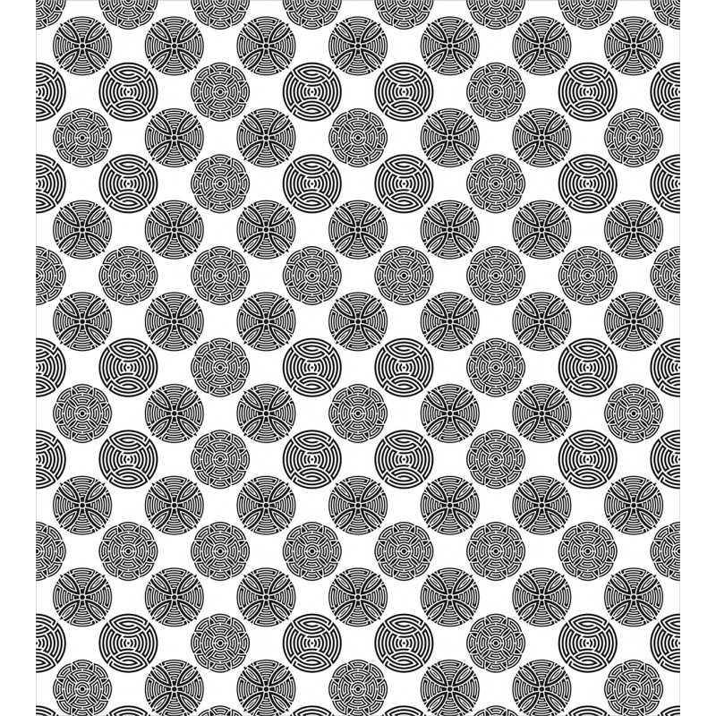 Creative Maze Motif Rounds Duvet Cover Set