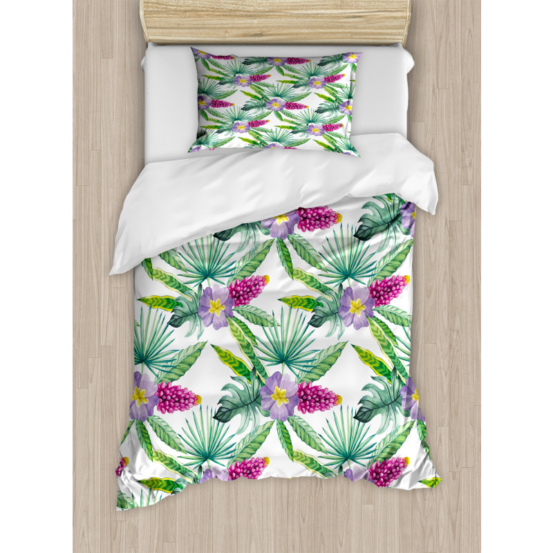 Refresh Tropical Flowers Duvet Cover Set