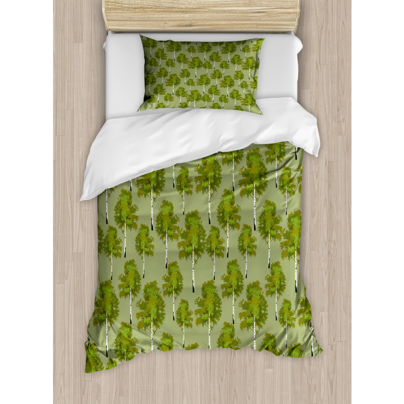 Forest Scene of Trees Art Duvet Cover Set