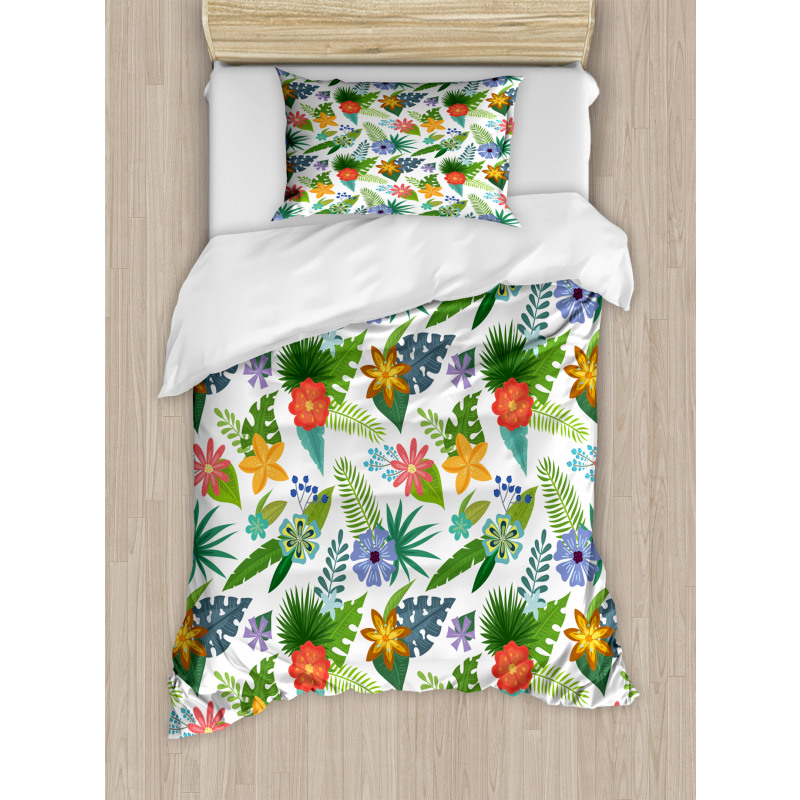 Layout of Colorful Flowers Duvet Cover Set