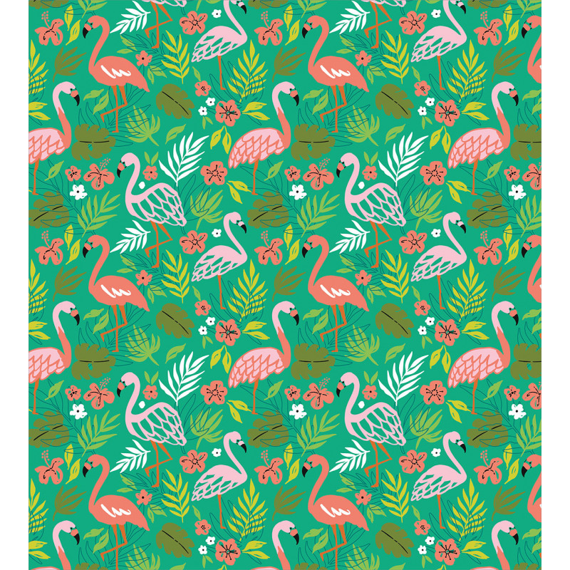 Caribbean Botany Flamingos Duvet Cover Set