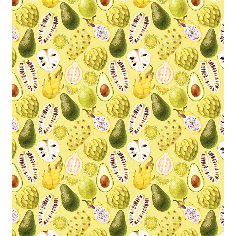 Avocados Dragon Fruit Guava Duvet Cover Set