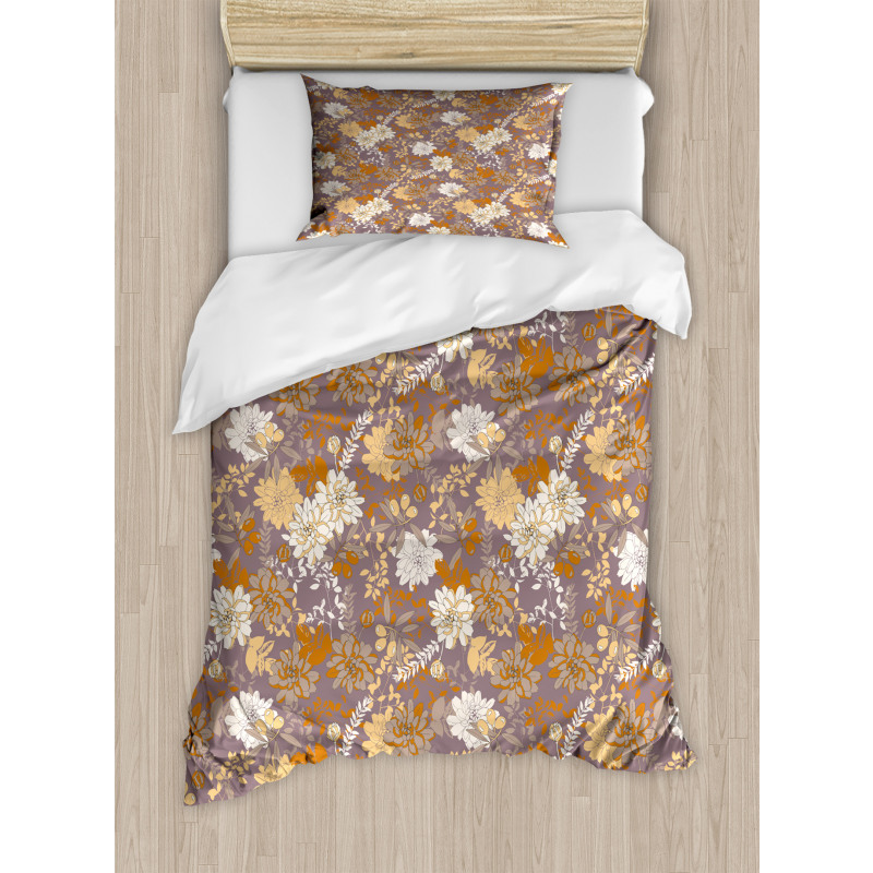 Flowers and Olive Branches Duvet Cover Set