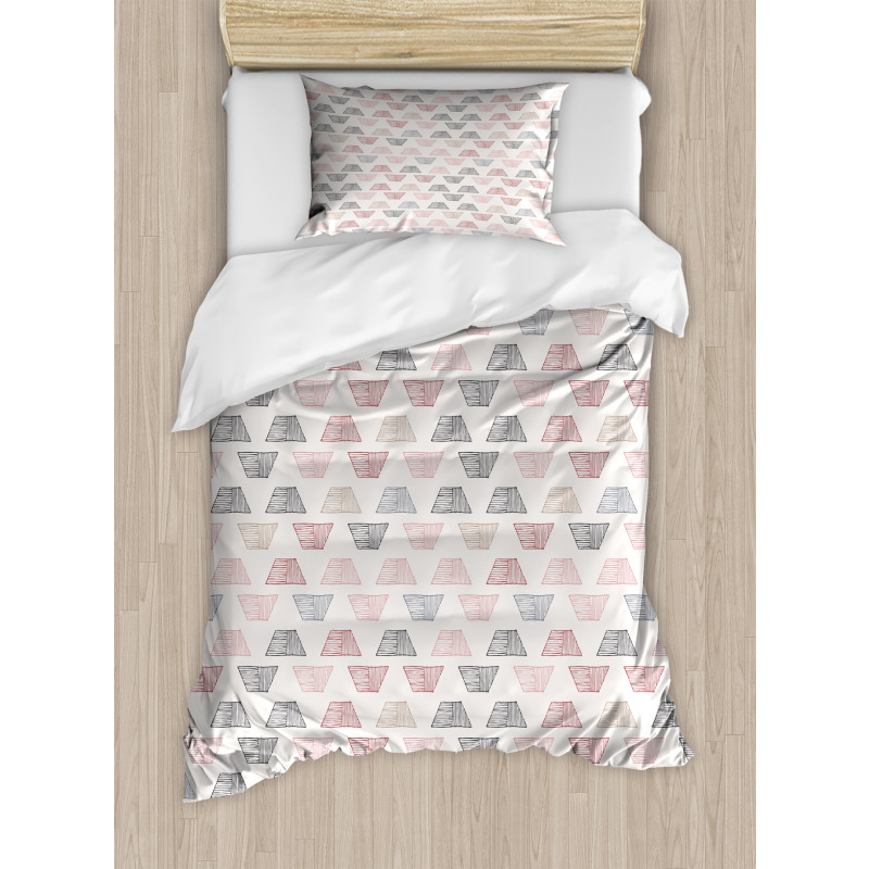 Hatched Trapezoids Art Duvet Cover Set