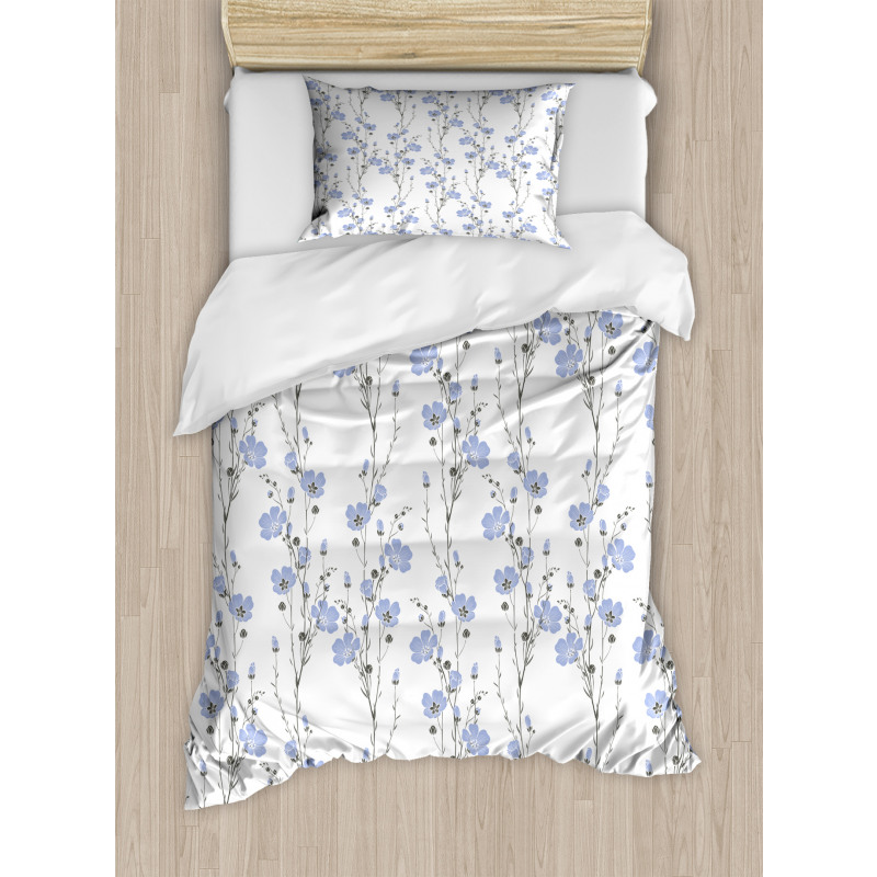 Blossoming Flax Flowers Duvet Cover Set