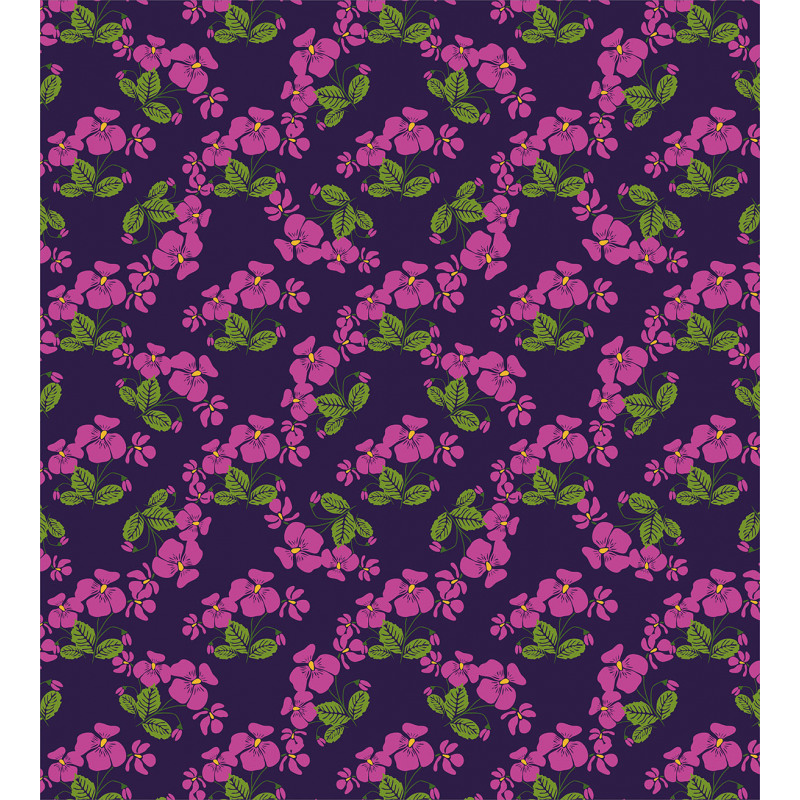 Retro Style Violet Flora Duvet Cover Set