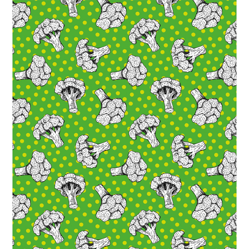 Digital Drawings of Broccoli Duvet Cover Set